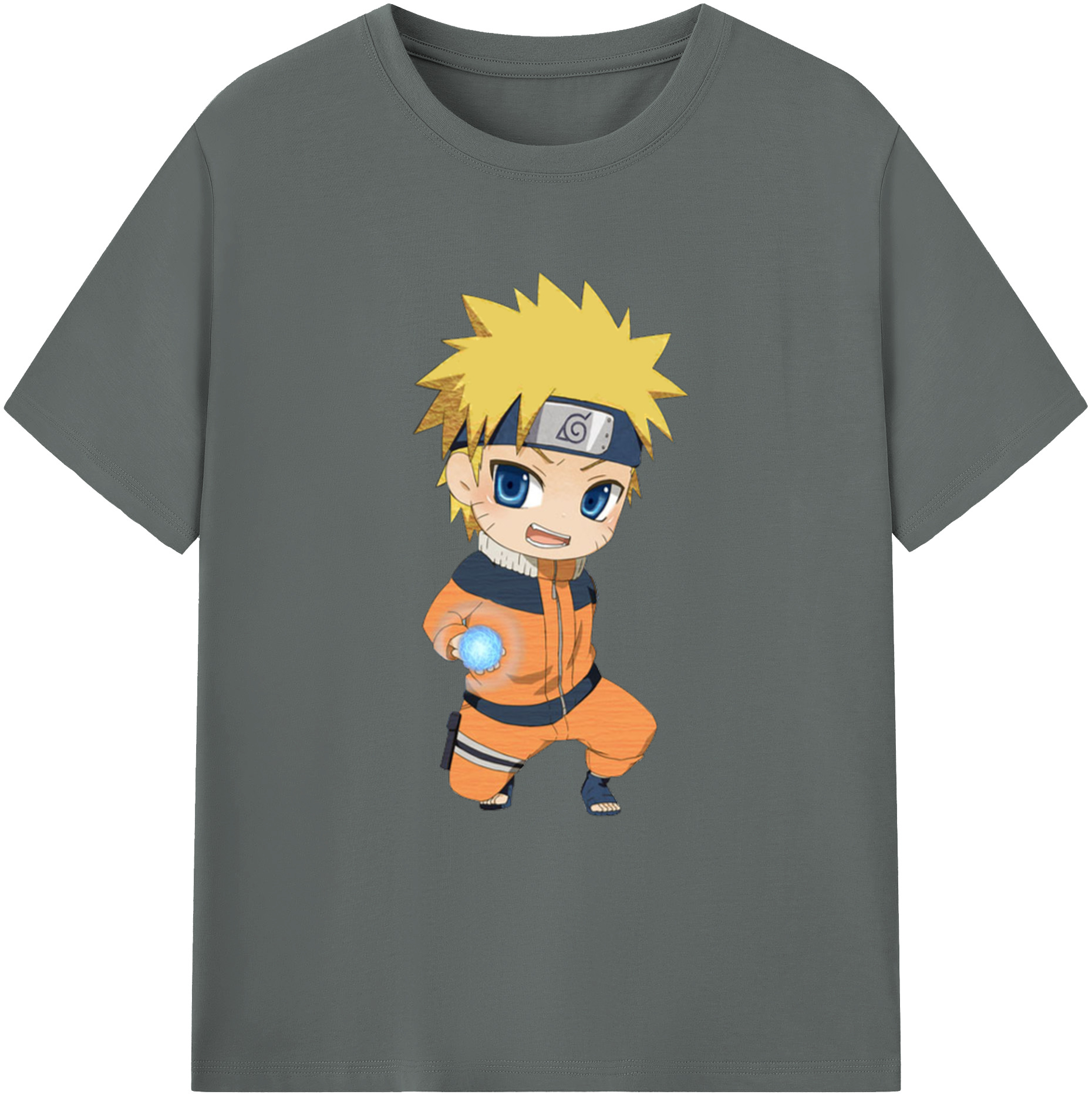 （画像用） NARUTO -ナルト- うずまき ナルト Uzumaki Naruto 綿100％ メンズ半袖Tシャツ｜肌触りやわらか＆通気性